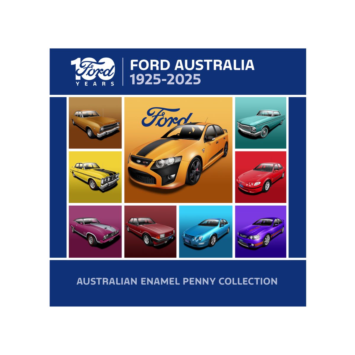 Ford Australia 100th Anniversary Enamel Penny 9-Coin Collection