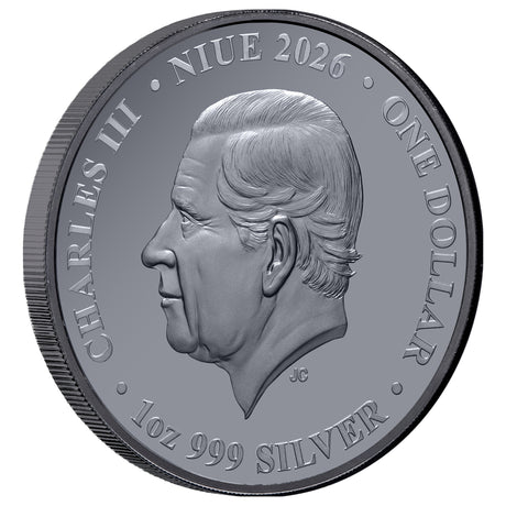 Lunar Year of the Horse 2026 $1 Gold-plated 1oz Silver Black Proof