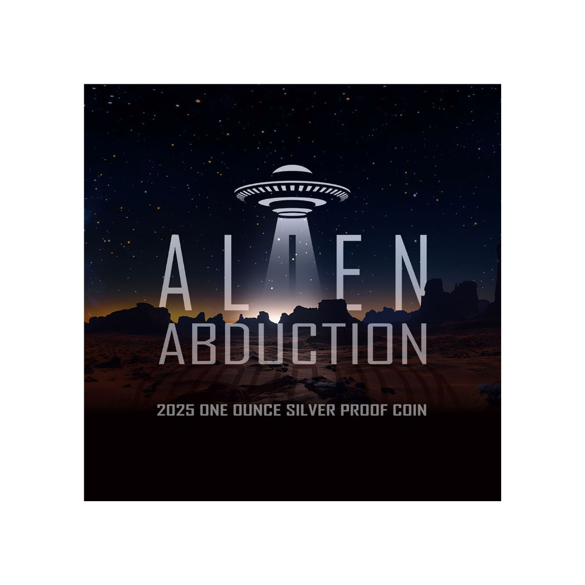 Alien Abduction 2025 $1 1oz Silver Black Proof Coin