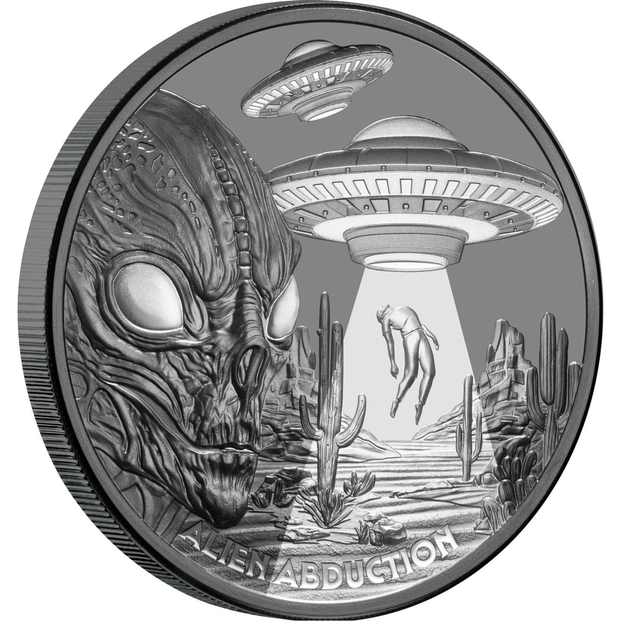Alien Abduction 2025 $1 1oz Silver Black Proof Coin