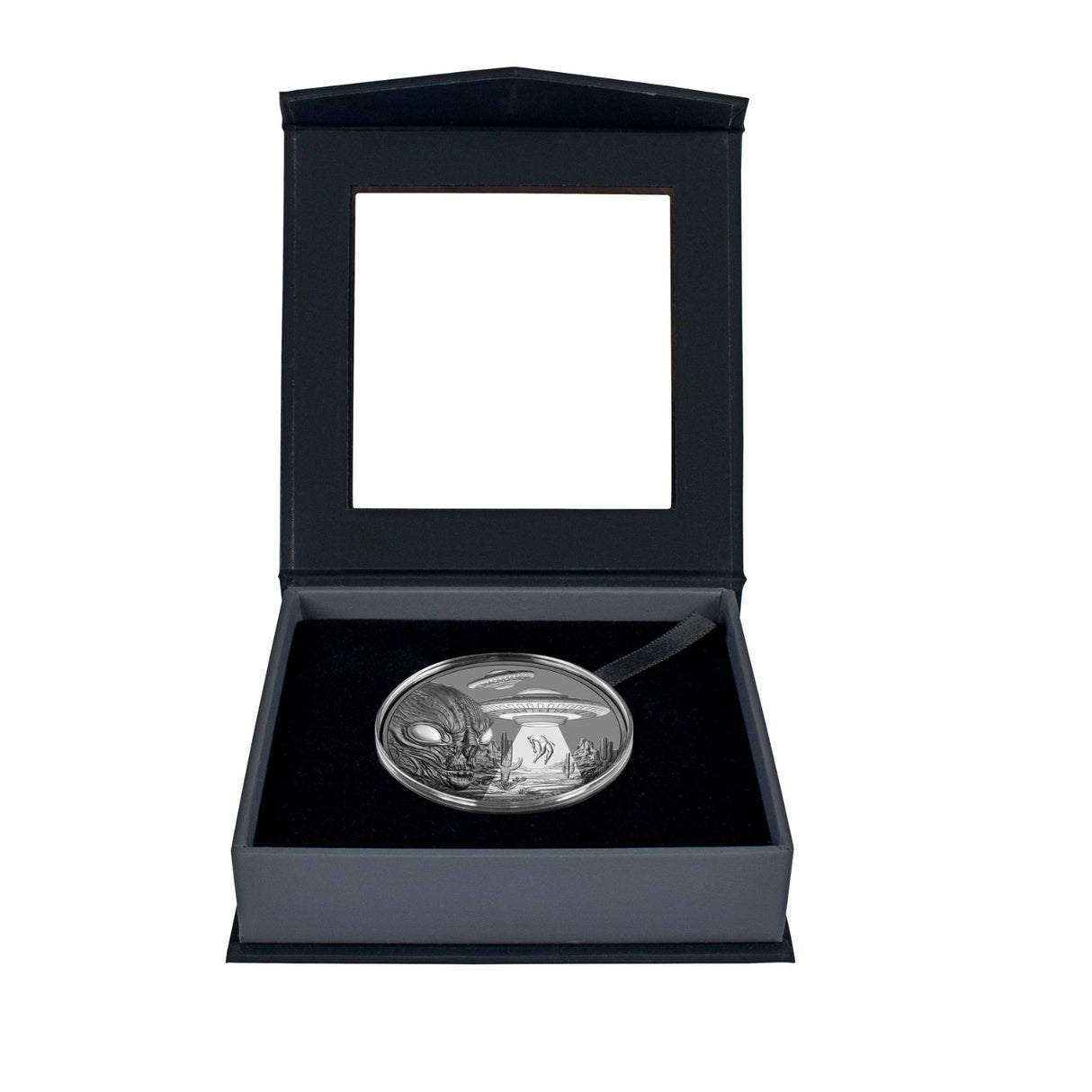 Alien Abduction 2025 $1 1oz Silver Black Proof Coin