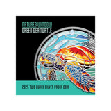 Nature’s Window Green Sea Turtle 2025 $5 Colour 2oz Silver Proof Coin