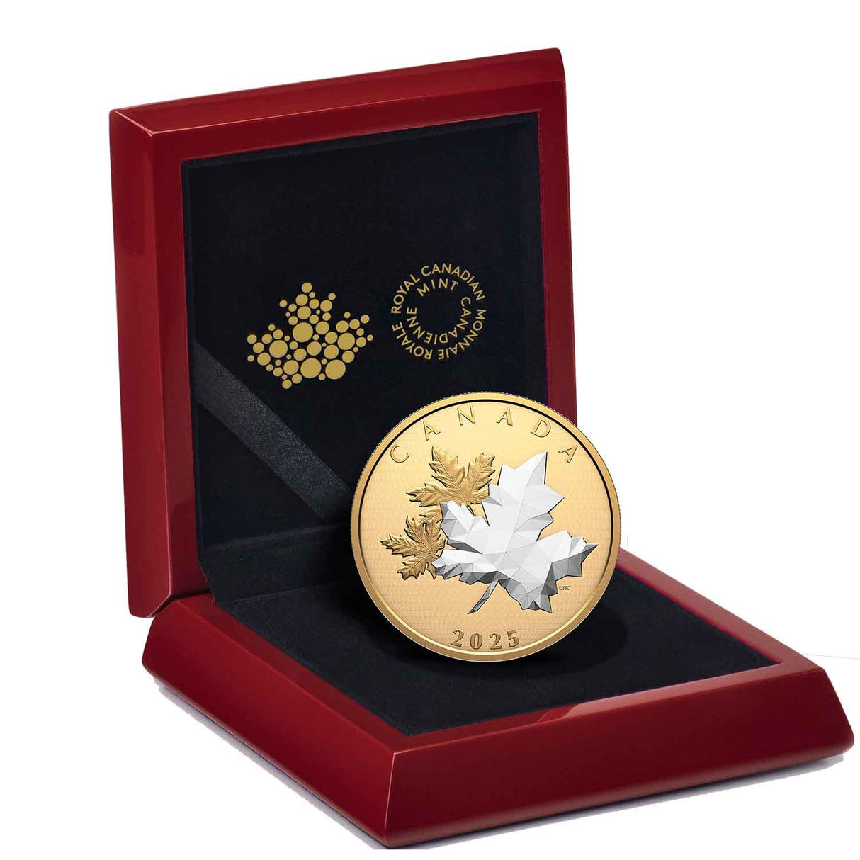 Maple Leaf 2025 $50 Gold-plated 5oz Silver Proof Coin
