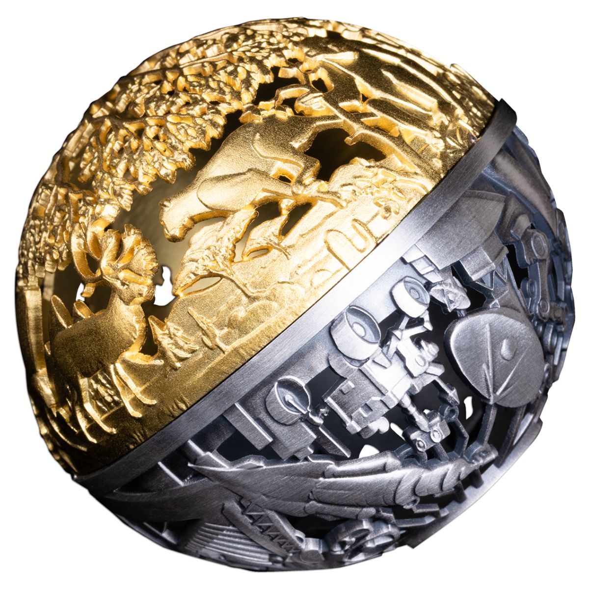 Nature & Technology 2025 $5 Filigree Gold-plated 2oz Silver