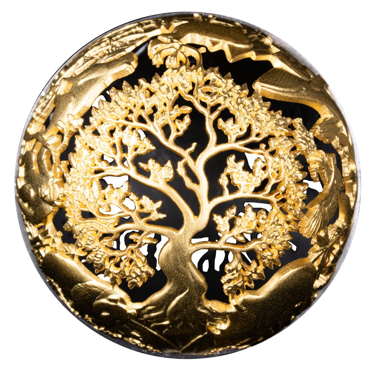 Nature & Technology 2025 $5 Filigree Gold-plated 2oz Silver Antique Spherical Coin
