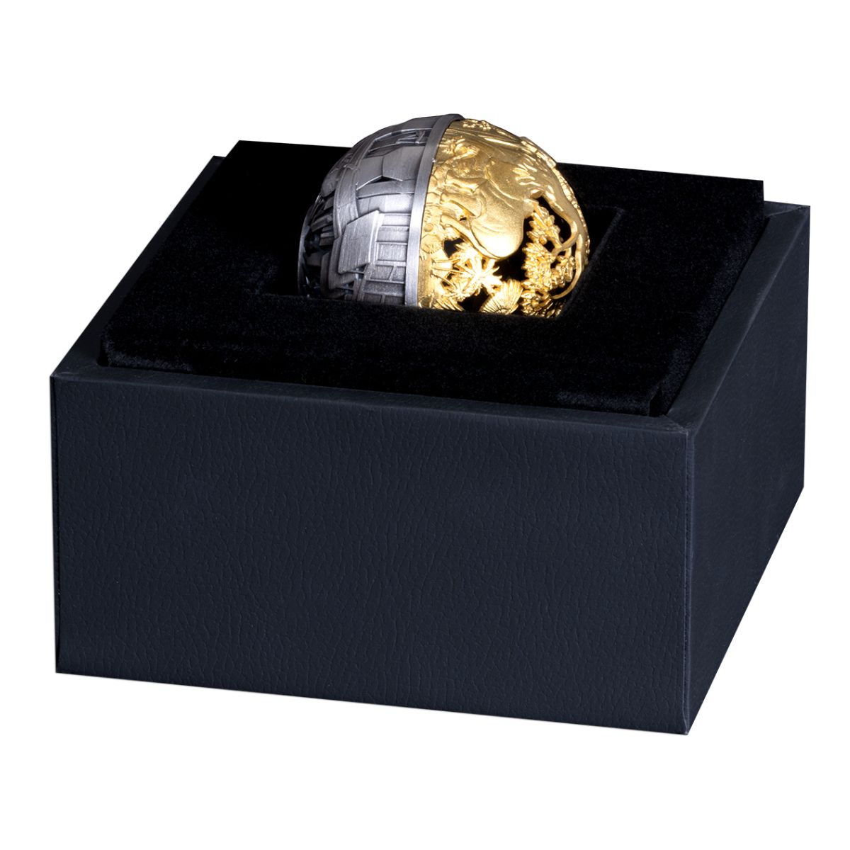 Nature & Technology 2025 $5 Filigree Gold-plated 2oz Silver Antique Spherical Coin