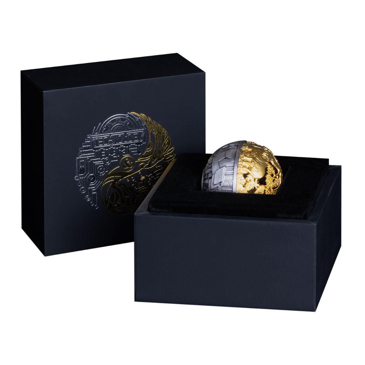 Nature & Technology 2025 $5 Filigree Gold-plated 2oz Silver Antique Spherical Coin