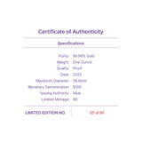 Seasons 2025 Winter $100 1oz Gold Proof Coin