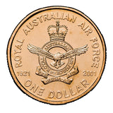 Australia Army, RAAF & Navy Anniversary 2001 $1 Alumium-Bronze Uncirculated 3-Coin Set