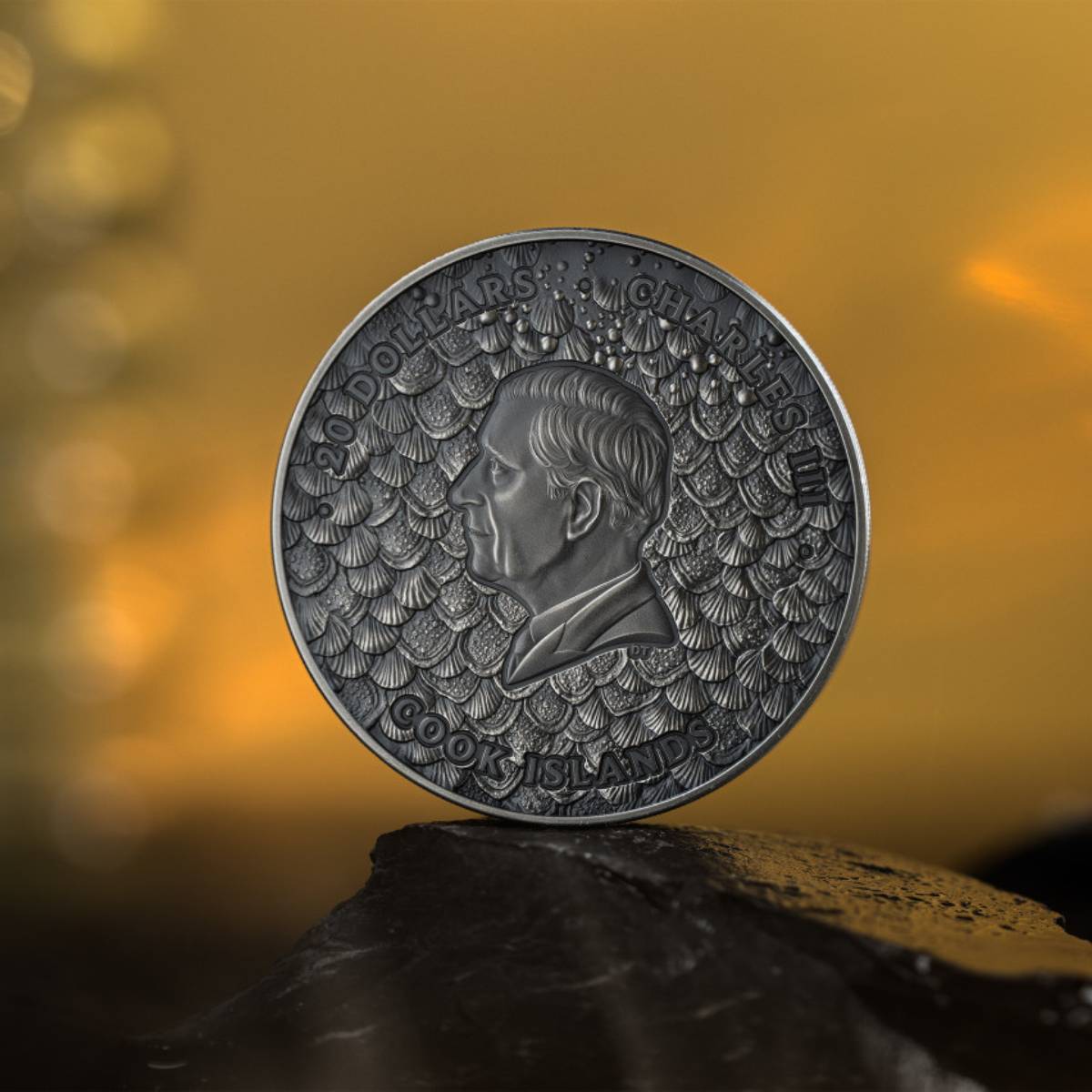 Sea Monster 2025 $20 Colour 3oz Silver Antique Coin