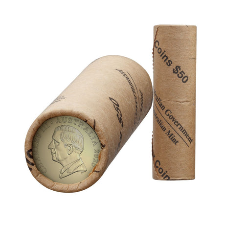 Australia Charles III 2025 $2 Aluminium-Bronze Uncirculated 25-Coin Heads/Heads or Tails/Tails RAM Mint Roll