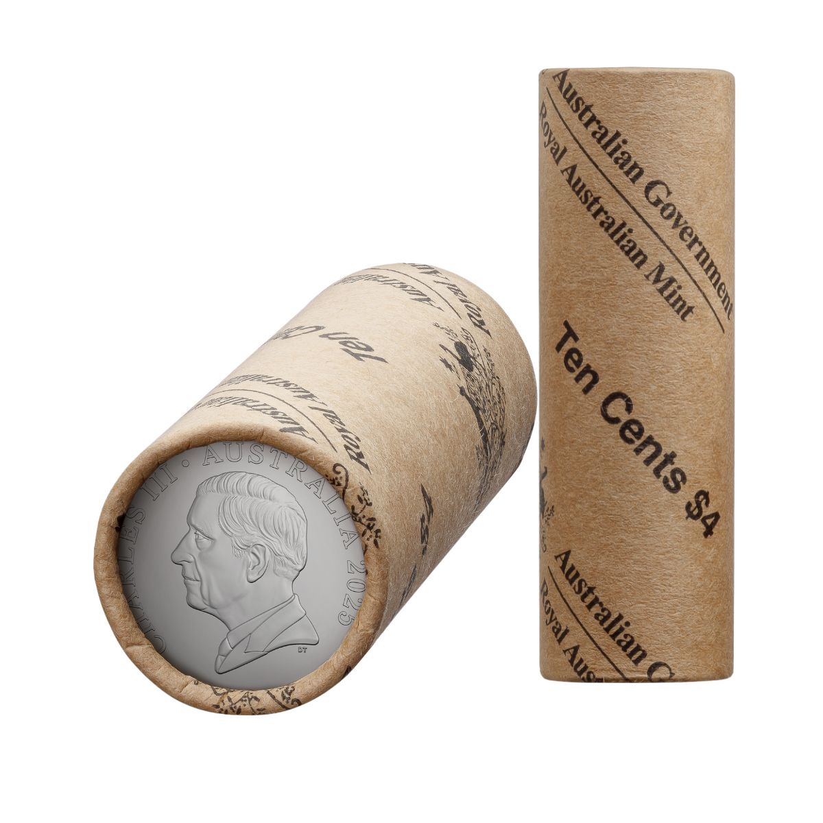 Australia Charles III 2025 10c Cupro-Nickel Uncirculated 40-Coin Heads/Heads or Tails/Tails RAM Mint Roll