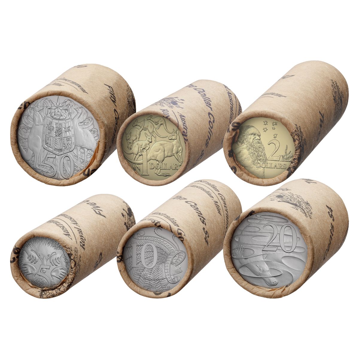 Australia Charles III 2025 5c-$2 Coin Premium Mint Roll Set