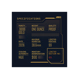 Jupiter from Callisto 2026 $100 1oz Gold Proof Coin