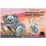 Australia ANDA Brisbane Money Expo 2025 $1 Koala Colour 1oz Silver Uncirculated Coin
