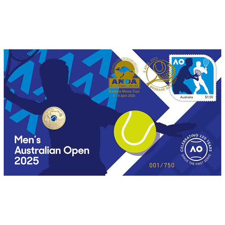 Australia ANDA Brisbane Money Expo 2025 $2 Australian Open Stamp & Coin Cover