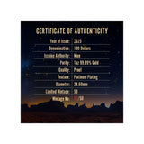 Alien Abduction 2025 $100 Platinum-plated 1oz Gold Proof Coin