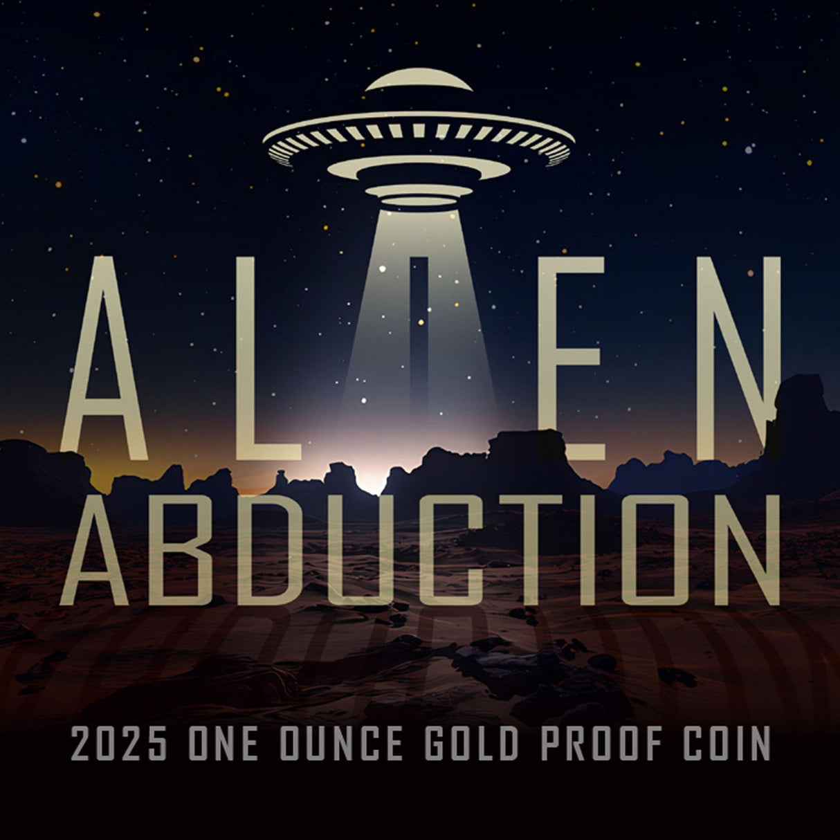 Alien Abduction 2025 $100 Platinum-plated 1oz Gold Proof Coin