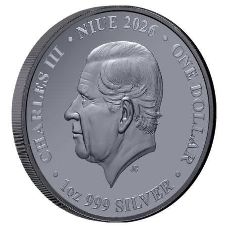 Chess Rook 2026 $1 1oz Silver Black Proof Coin