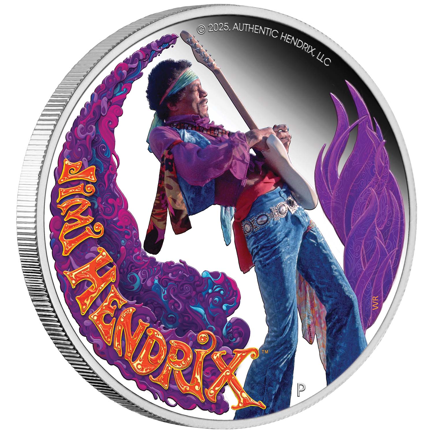 Jimi Hendrix™ 2025 $1 Colour 1oz Silver Proof Coin – Downies