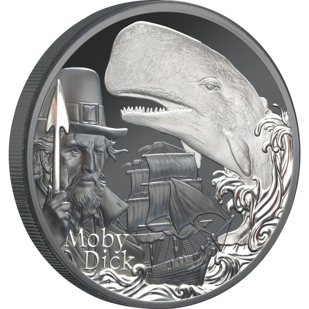 Moby Dick 2026 $5 2oz Silver Black Proof Coin – Downies Collectables