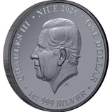 Tasmanian Tiger 2026 $1 Gold-plated 1oz Silver Black Proof Coin