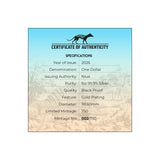 Tasmanian Tiger 2026 $1 Gold-plated 1oz Silver Black Proof Coin