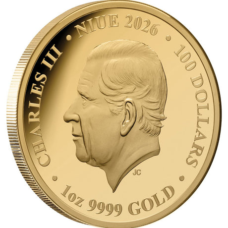 Tasmanian Tiger 2026 $100 Platinum-plated 1oz Gold Proof Coin