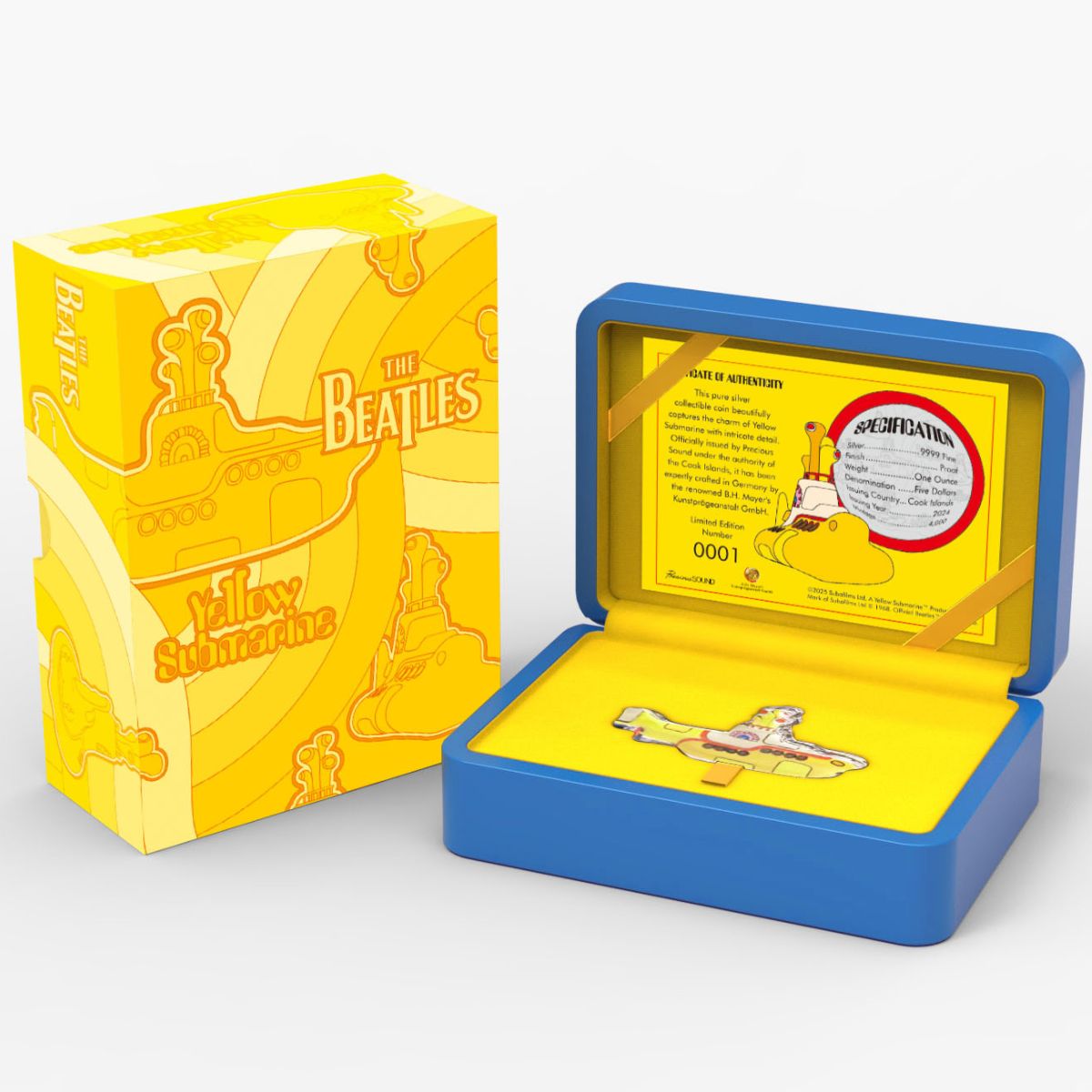 Beatles Yellow Submarine 2025 $5 Silver Proof Coin