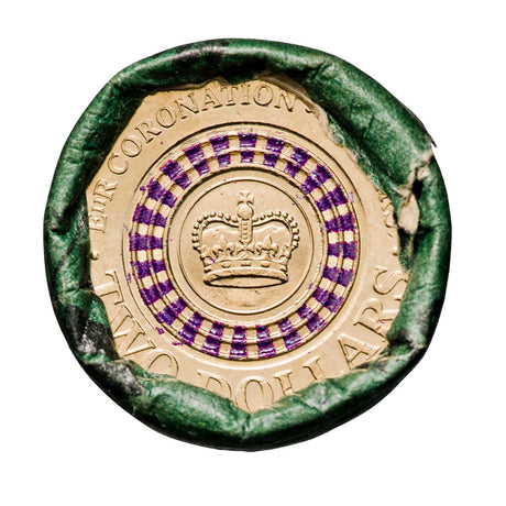 Australia Elizabeth II Coronation 60th Anniversary 2013 $2 Aluminium-Bronze Uncirculated 25-Coin Chubb Roll