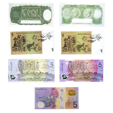 Australia 1938-2016 Royal Portraits Uncirculated 7-Note Set