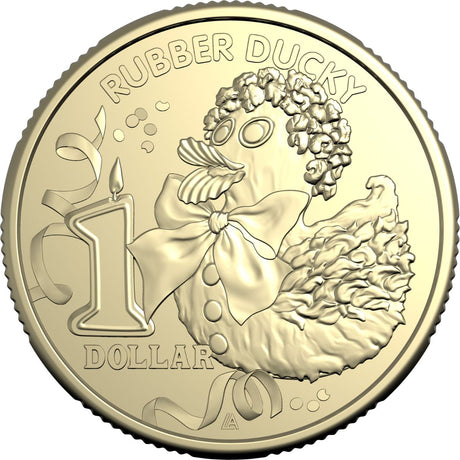 Australia Rubber Ducky Birthday Cake 2025 $1 Aluminium-Bronze Uncirculated Coin