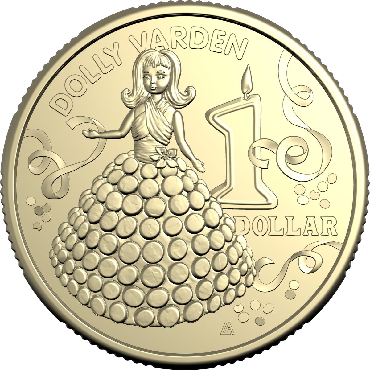 Australia Dolly Varden Birthday Cake 2025 $1 Aluminium-Bronze Uncirculated Coin