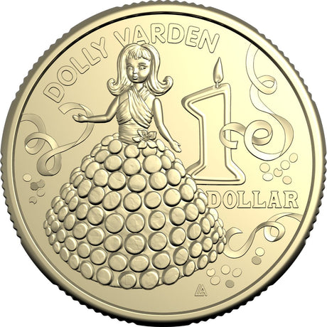 Australia Dolly Varden Birthday Cake 2025 $1 Aluminium-Bronze Uncirculated Coin