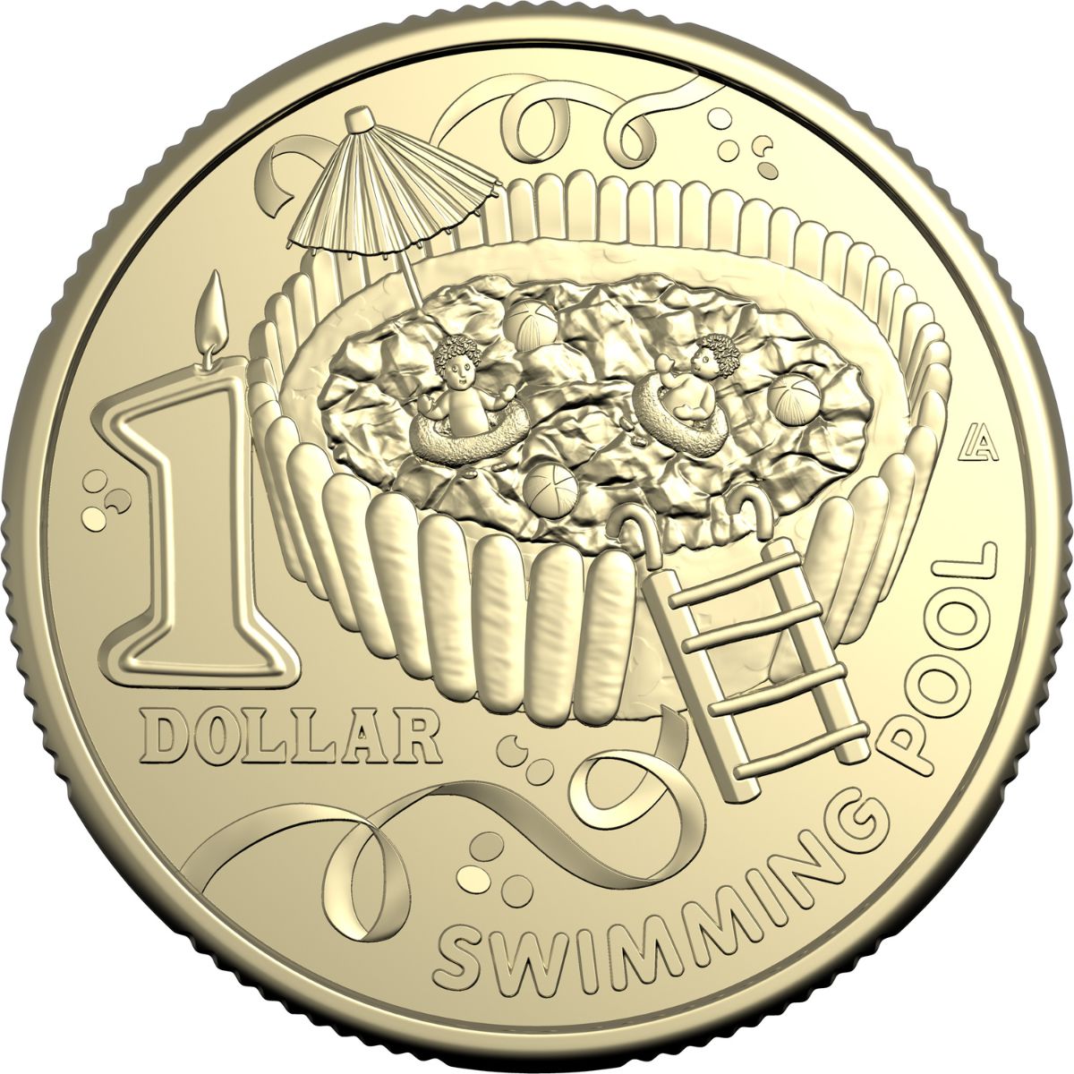 Australia Swimming Pool Birthday Cake 2025 $1 Aluminium-Bronze Uncirculated Coin