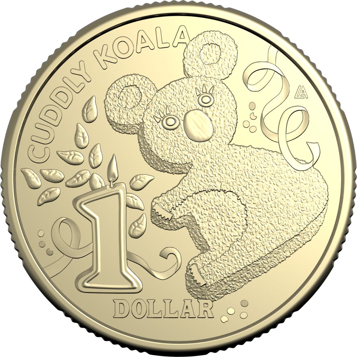 Australia Cuddly Koala Birthday Cake 2025 $1 Aluminium-Bronze Uncirculated Coin