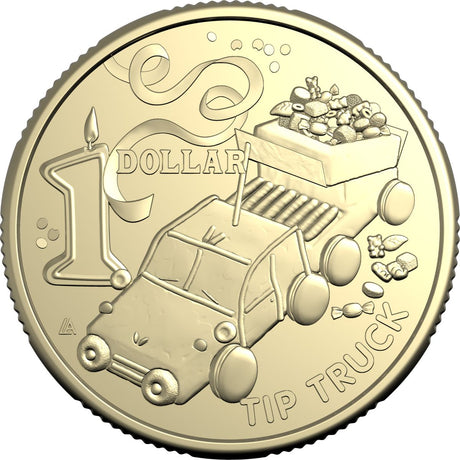 Australia Tip Truck Birthday Cake 2025 $1 Aluminium-Bronze Uncirculated Coin