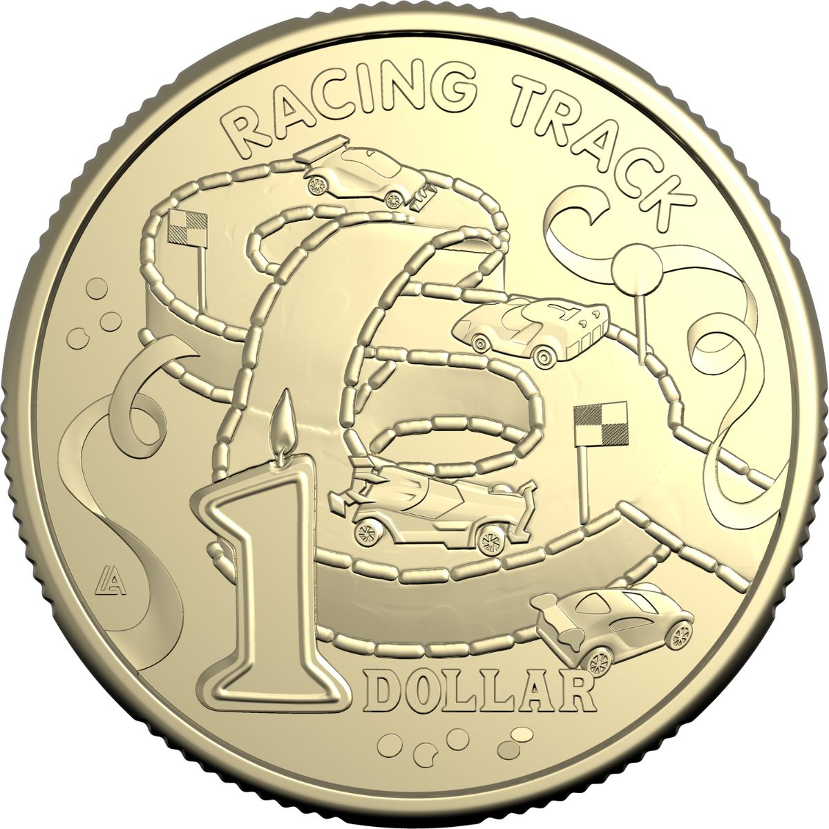 Australia Racing Track Birthday Cake 2025 $1 Aluminium-Bronze Uncirculated Coin