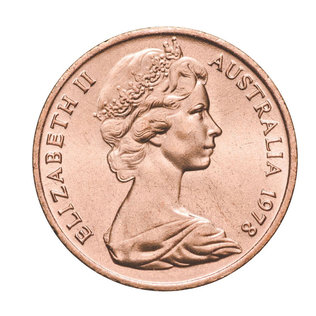 Australia 1978 1c Bronze Uncirculated 50-Coin Heads/Tails RAM Mint Roll