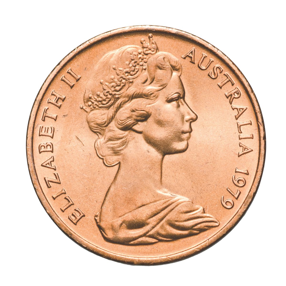 Australia 1979 1c Bronze Uncirculated 50-Coin Heads/Tails RAM Mint Roll