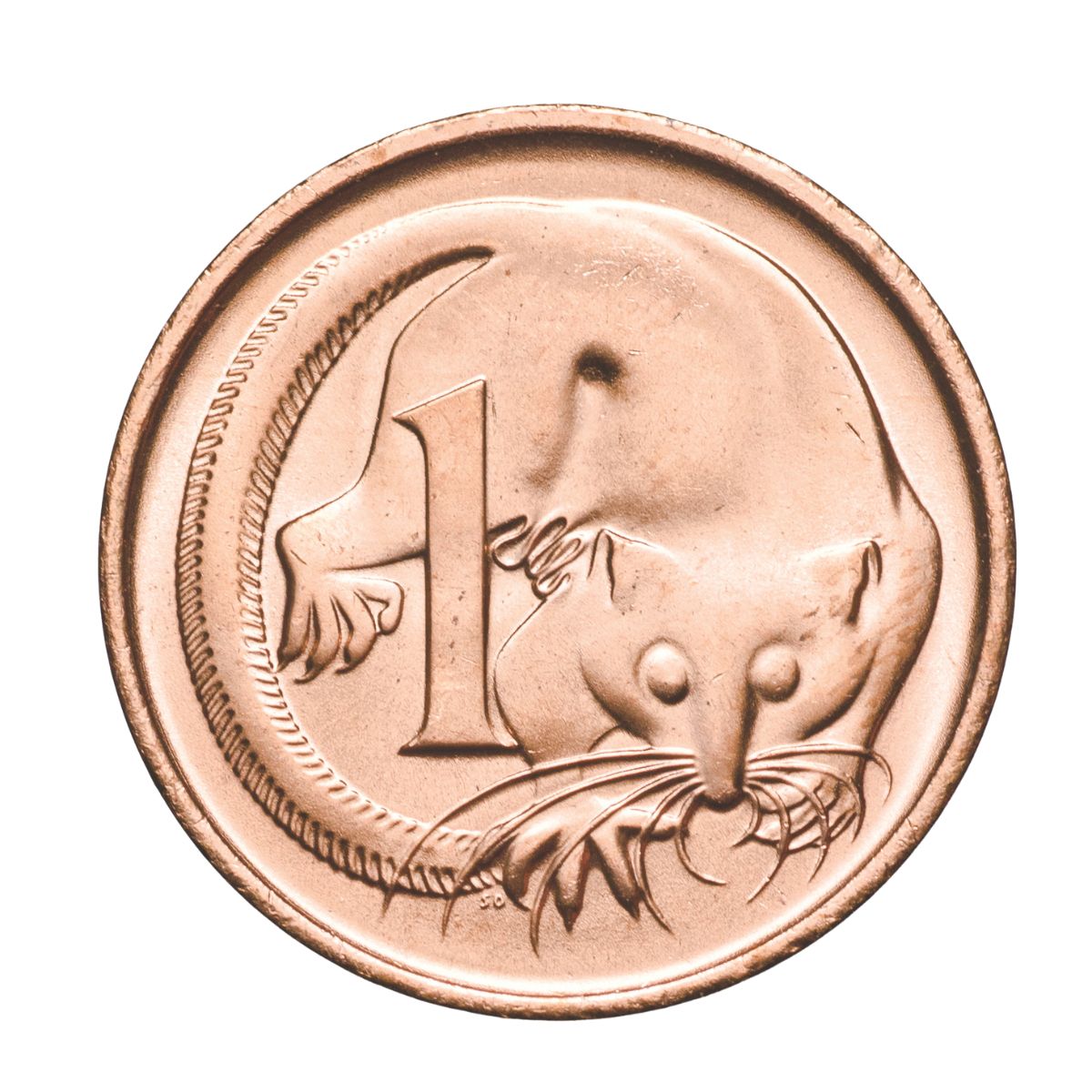 Australia 1980 1c Bronze Uncirculated 50-Coin Heads/Tails RAM Mint Roll