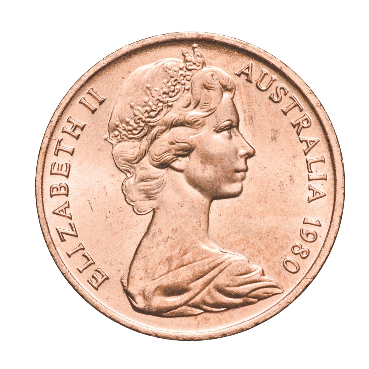 Australia 1981 1c Bronze Uncirculated 50-Coin Heads/Tails RAM Mint Roll