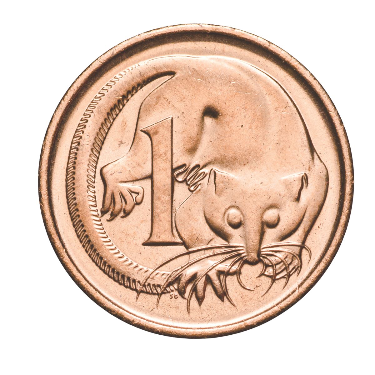 Australia 1983 1c Bronze Uncirculated 50-Coin Heads/Tails RAM Mint Roll