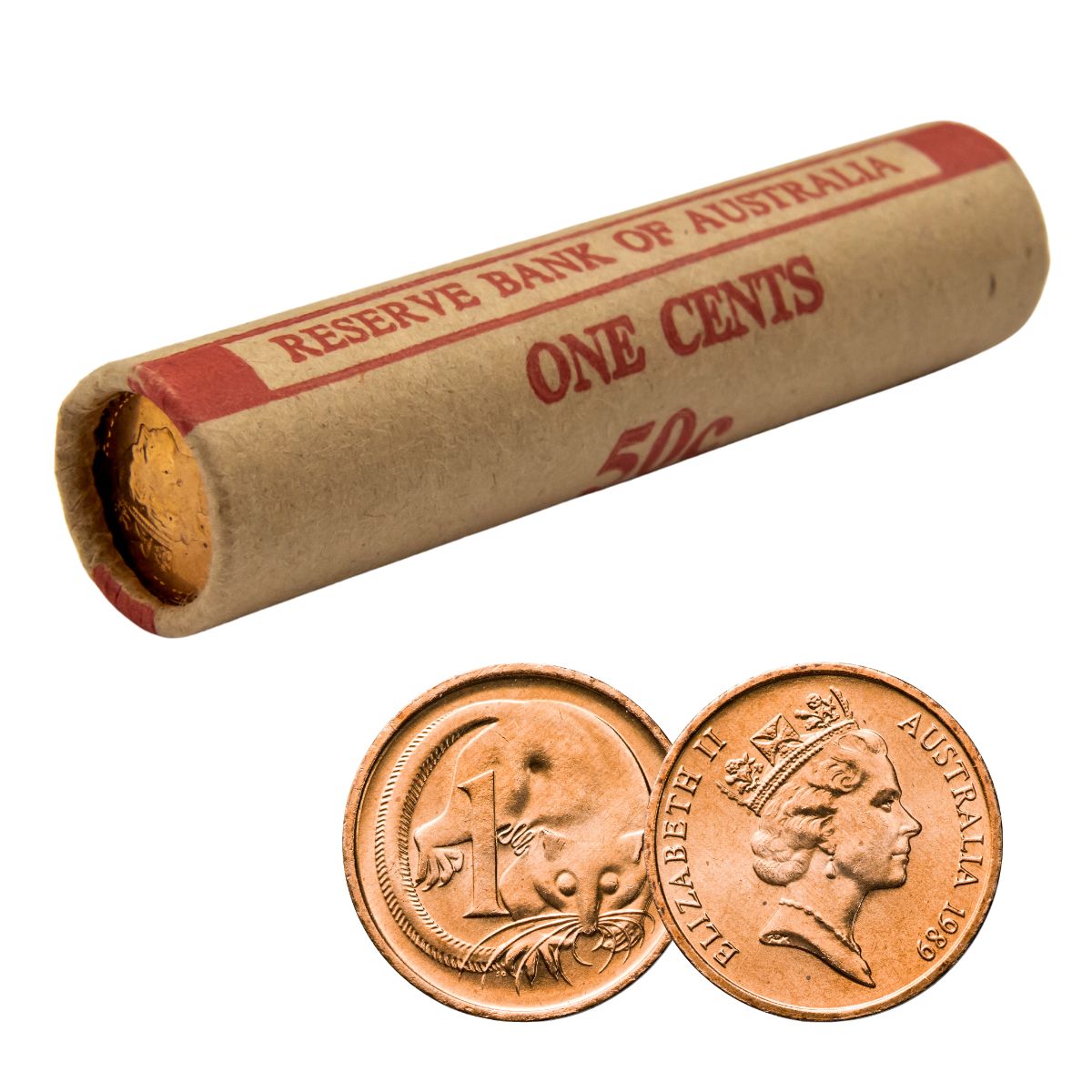 Australia 1989 1c Bronze Uncirculated 50-Coin Heads/Tails Reserve