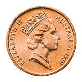 Australia 1989 1c Bronze Uncirculated 50-Coin Heads/Tails Reserve Bank Mint Roll