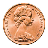 Australia 1980 2c Bronze Uncirculated 50-Coin Heads/Tails RAM Mint Roll