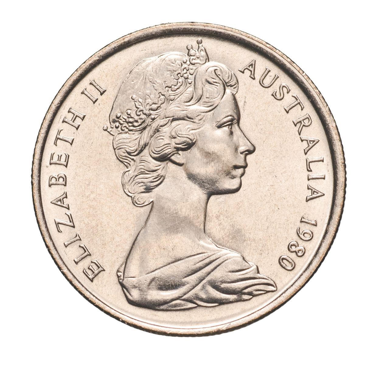 Australia 1980 5c Cupro-Nickel Uncirculated 40-Coin Heads/Tails RAM Mint Roll