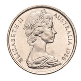 Australia 1980 5c Cupro-Nickel Uncirculated 40-Coin Heads/Tails RAM Mint Roll