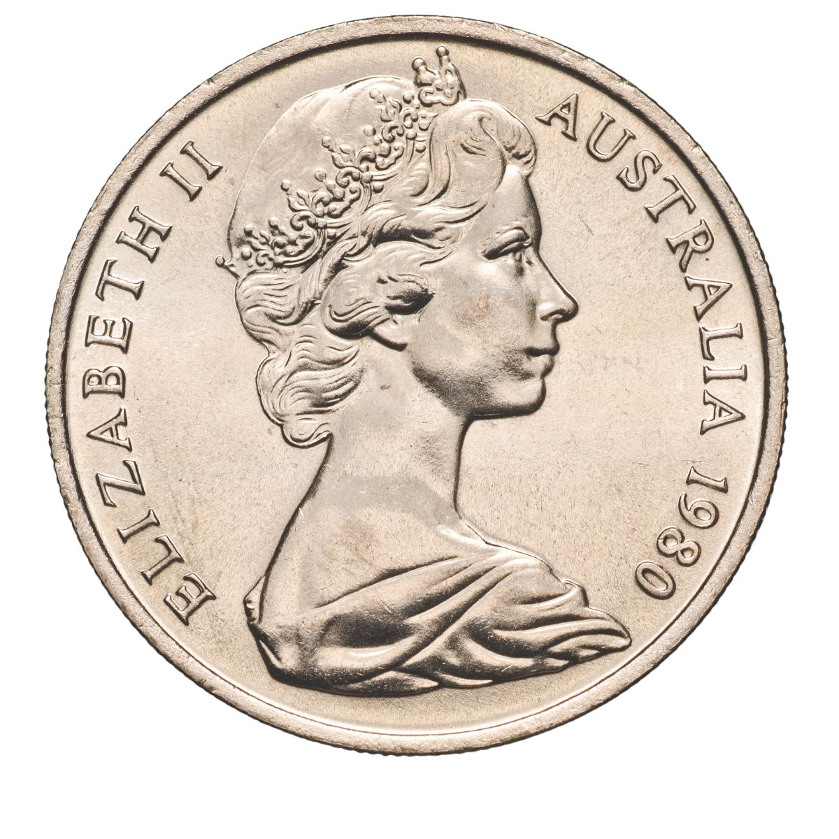 Australia 1980 10c Cupro-Nickel Uncirculated 40-Coin Heads/Tails RAM Mint Roll