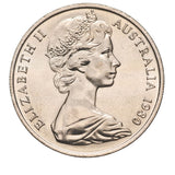 Australia 1980 10c Cupro-Nickel Uncirculated 40-Coin Heads/Tails RAM Mint Roll